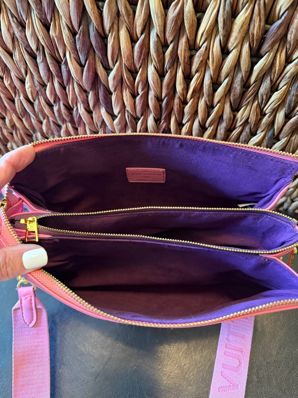 Pink and Purple Monogram Crossbody Bag - Picture 4 of 9